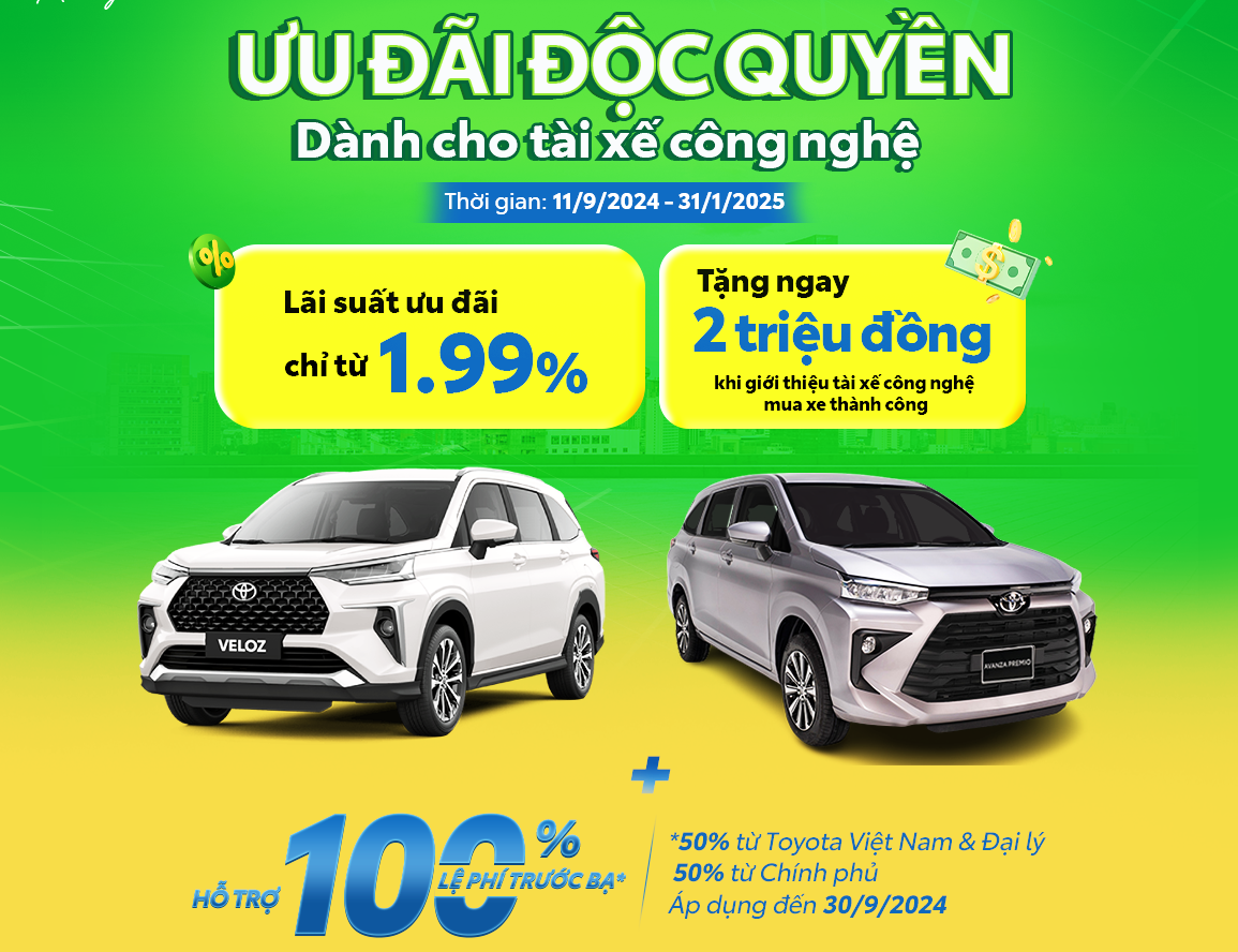 ƯU ĐÃI ĐẶC BIỆT DÀNH CHO TÀI XẾ CÔNG NGHỆ (GRAB & BE)